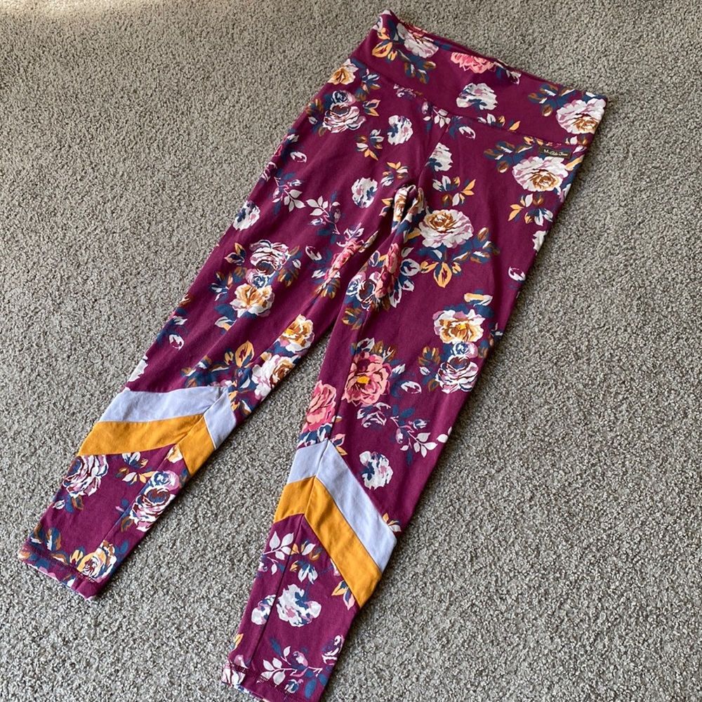 Matilda Jane womens floral leggings with chevron detail